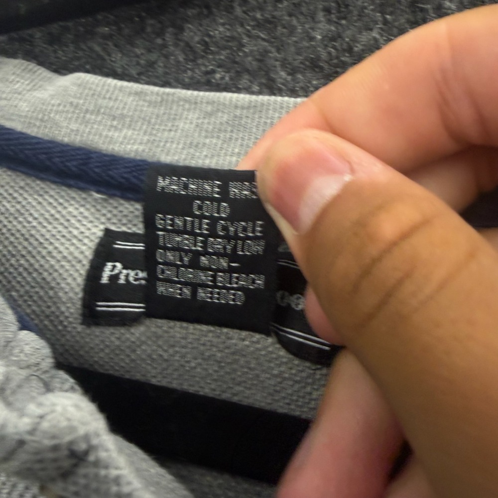 Preswick & Moore Mens Large Striped Henley Shirt Long Sleeve Cotton Pique Multi - Picture 7 of 7